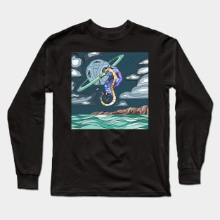 Space Seahorse Long Sleeve T-Shirt